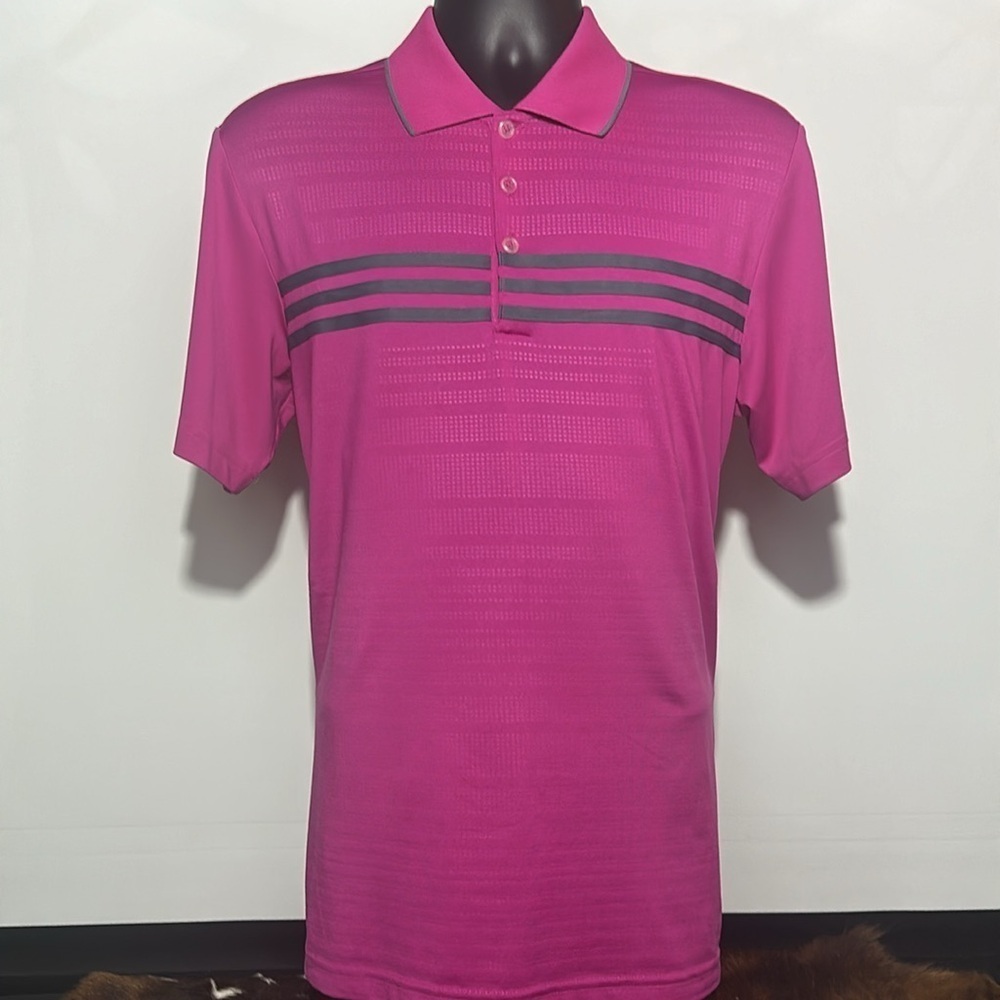 ADIDAS GOLF MEN'S PUREMOTION CLIMACOOL 3-STRIPES SHORT SLEEVE POLO